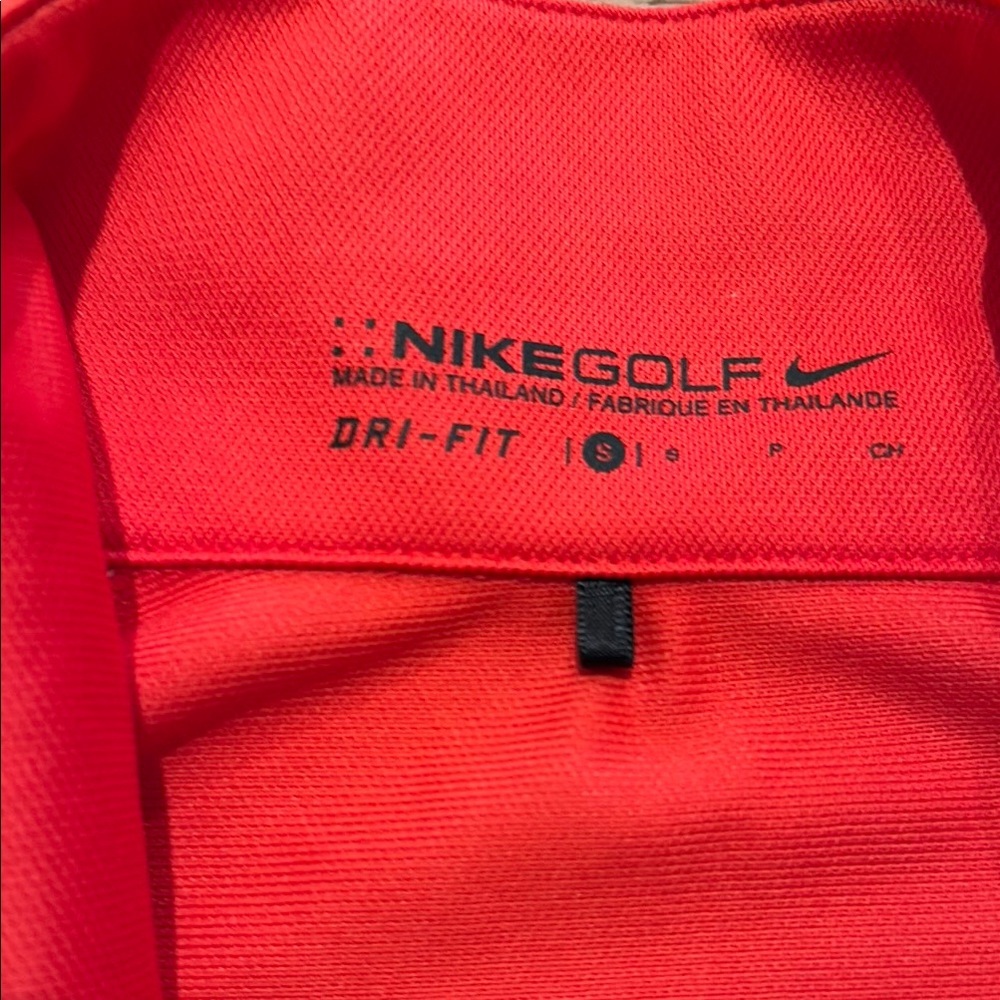 Nike Golf Dri-Fit Red Short Sleeve Polo Shirt - Picture 2 of 3